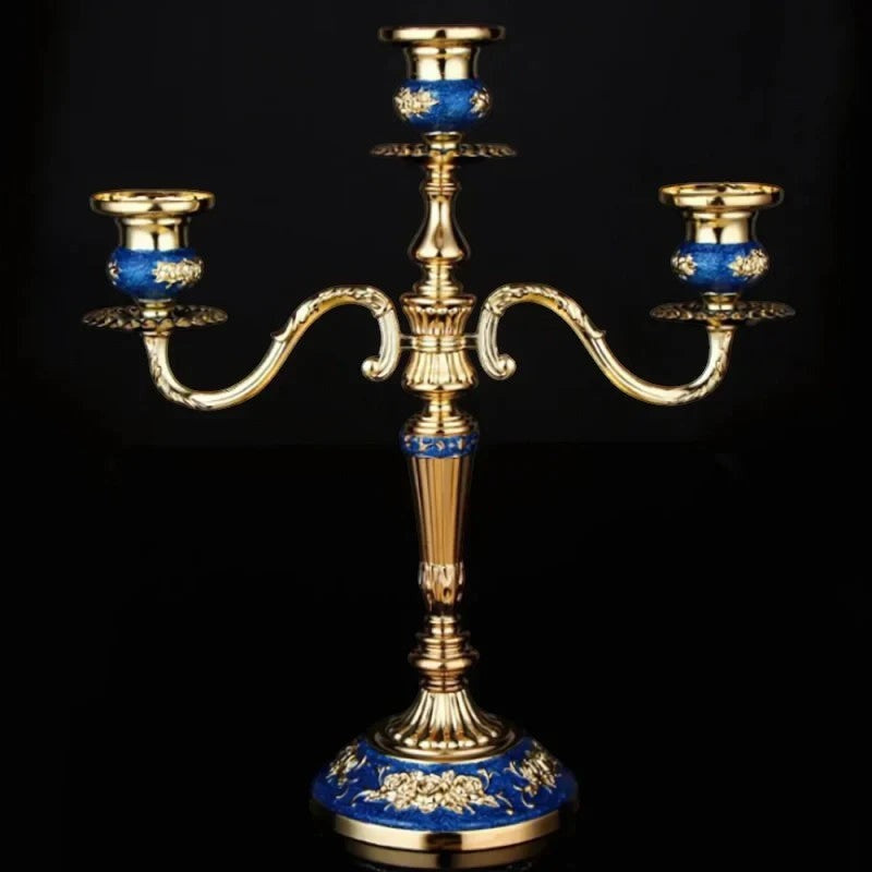 Candelabra Candle Holder with Taper Candle Holders and Round Base