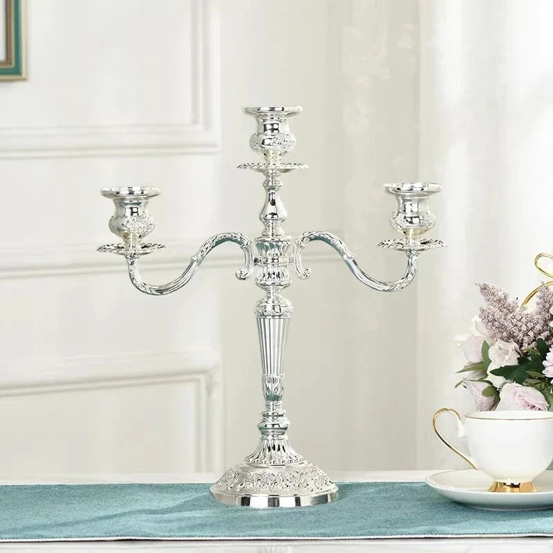 Candelabra Candle Holder with Taper Candle Holders and Round Base