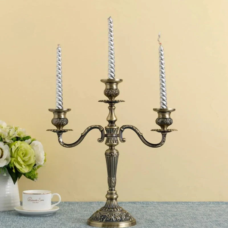 Candelabra Candle Holder with Taper Candle Holders and Round Base