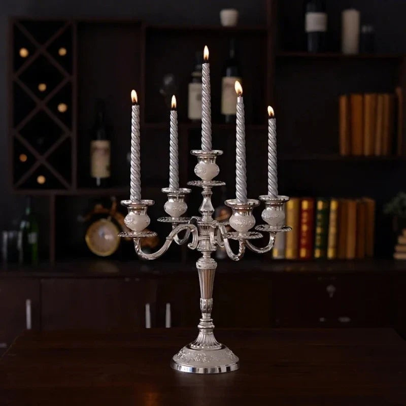 Candelabra Candle Holder with Taper Candle Holders and Round Base