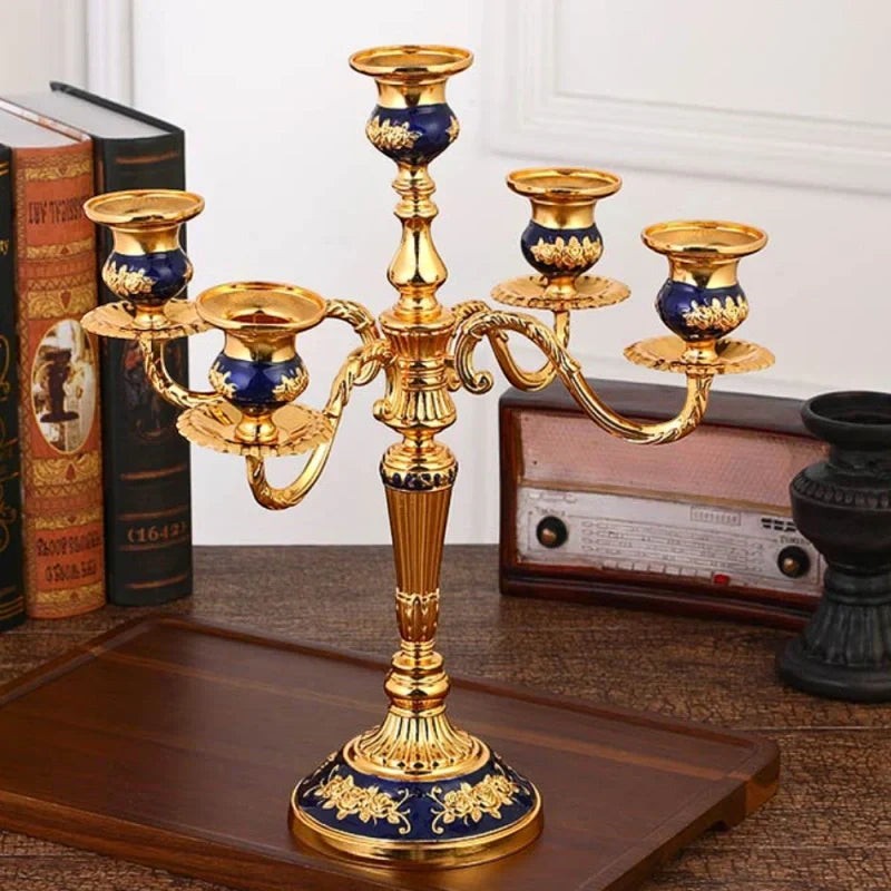 Candelabra Candle Holder with Taper Candle Holders and Round Base