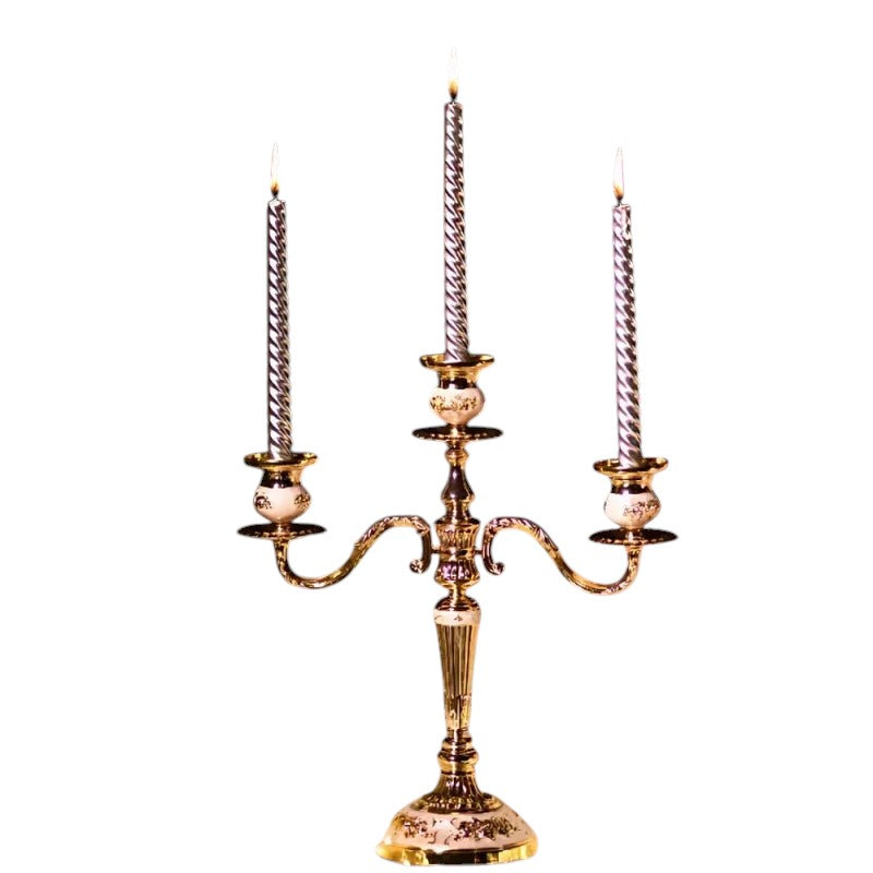 Candelabra Candle Holder with Taper Candle Holders and Round Base