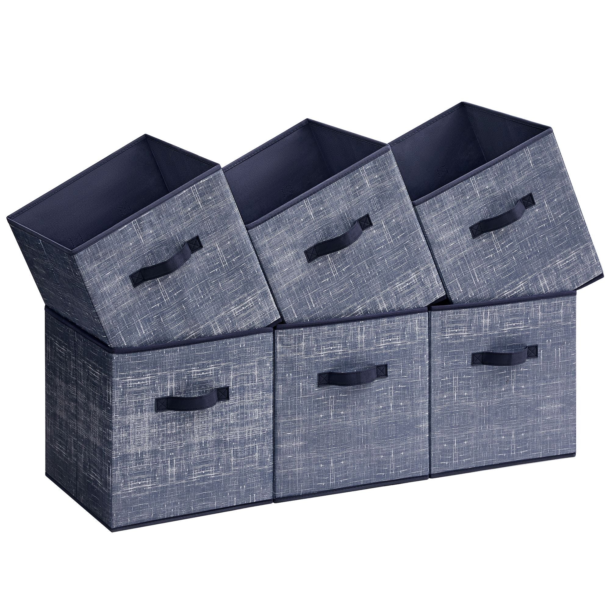 Fabric Storage Cubes with Double Handles Set of 6