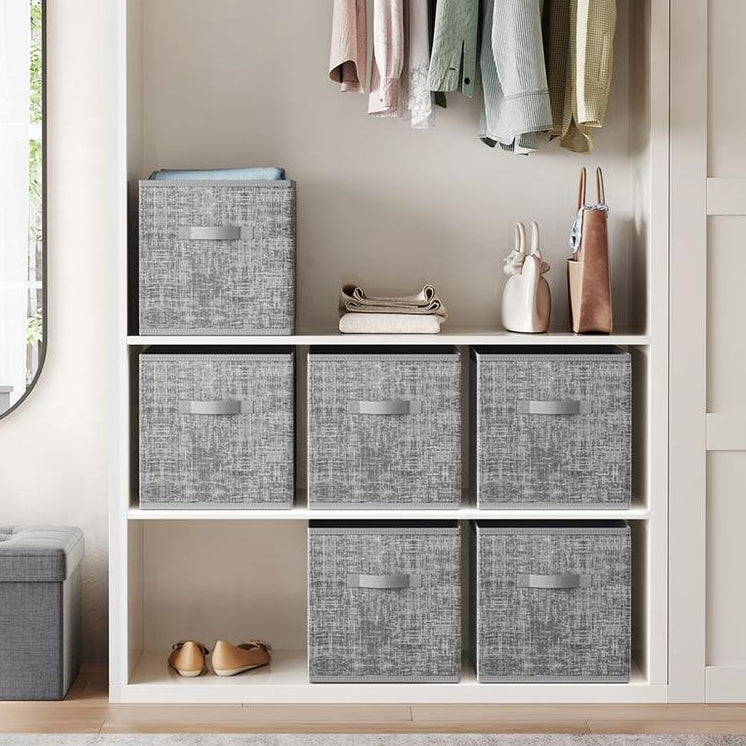 Fabric Storage Cubes with Double Handles Set of 6