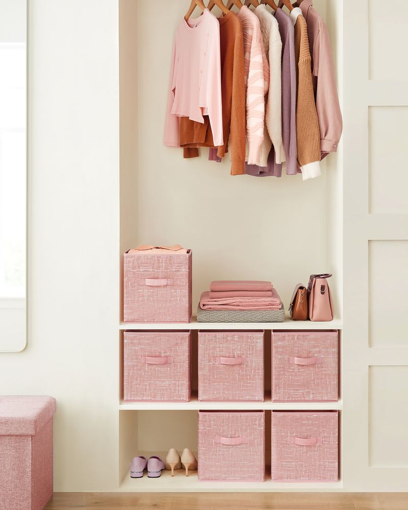 Fabric Storage Cubes with Double Handles Set of 6