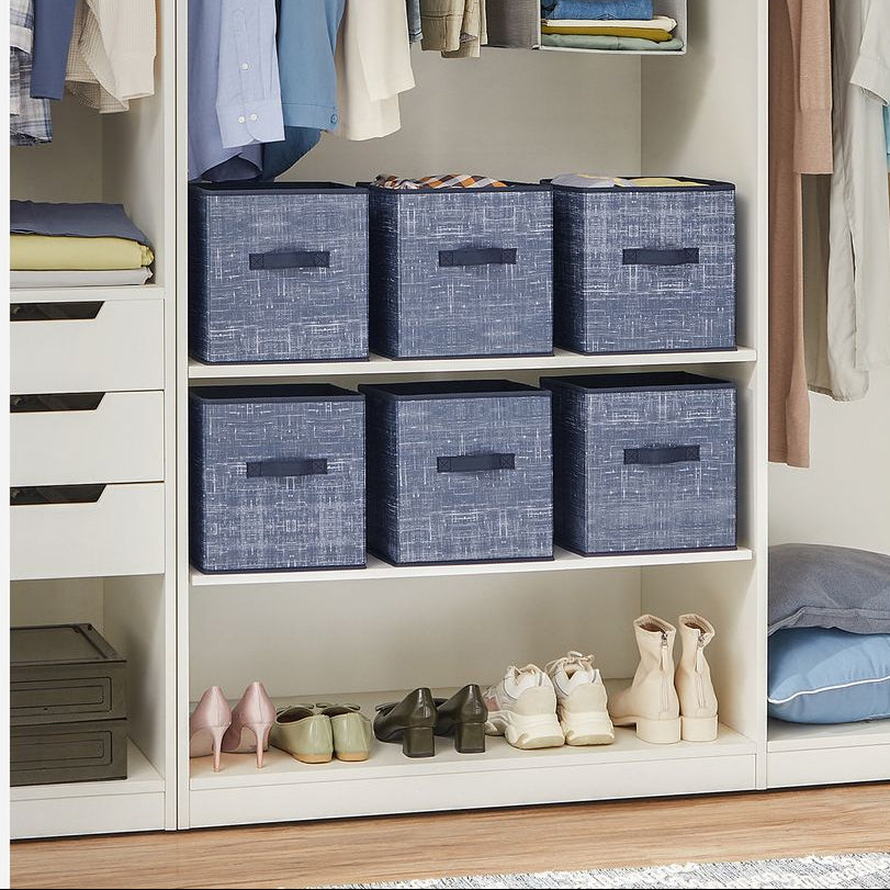 Fabric Storage Cubes with Double Handles Set of 6