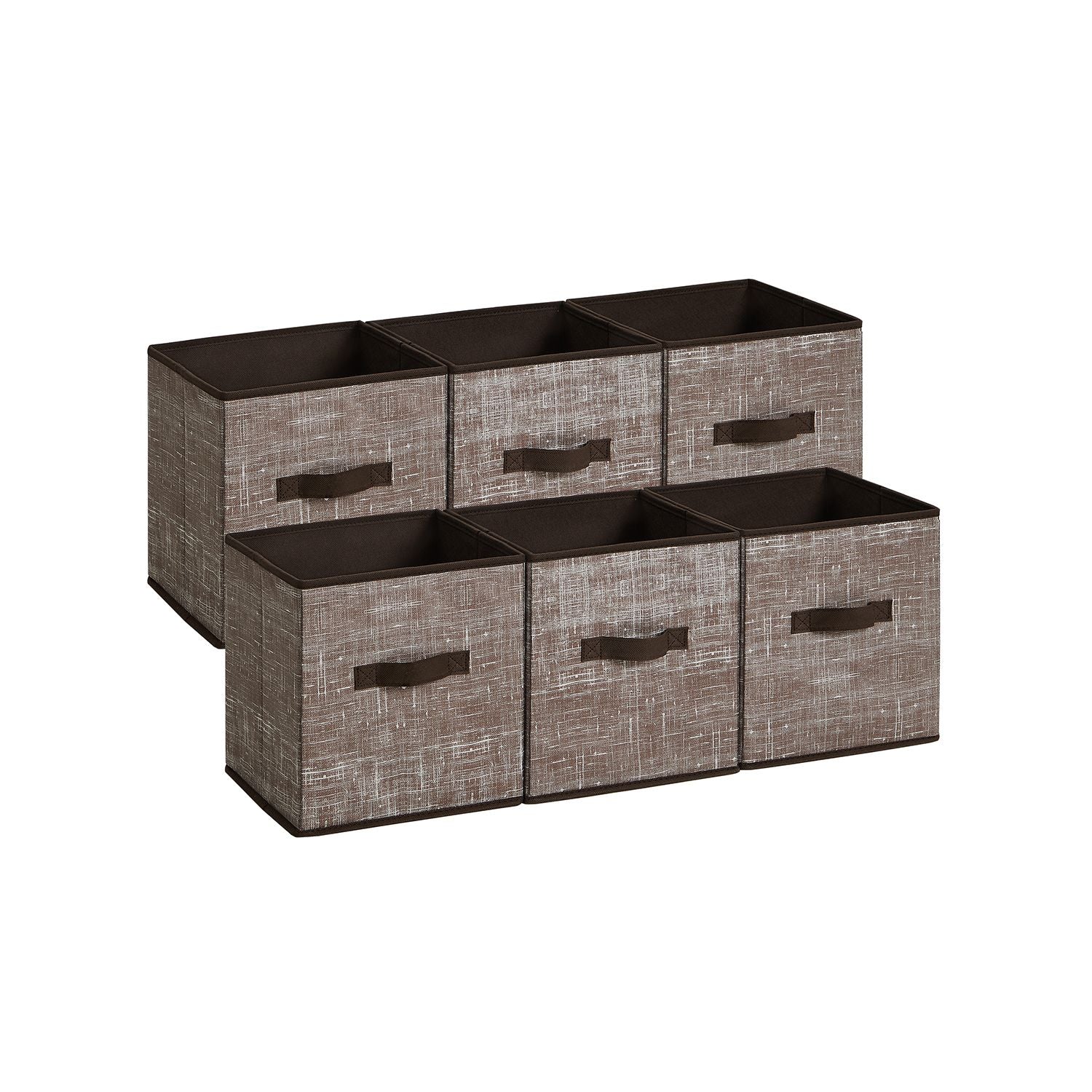 Fabric Storage Cubes with Double Handles Set of 6