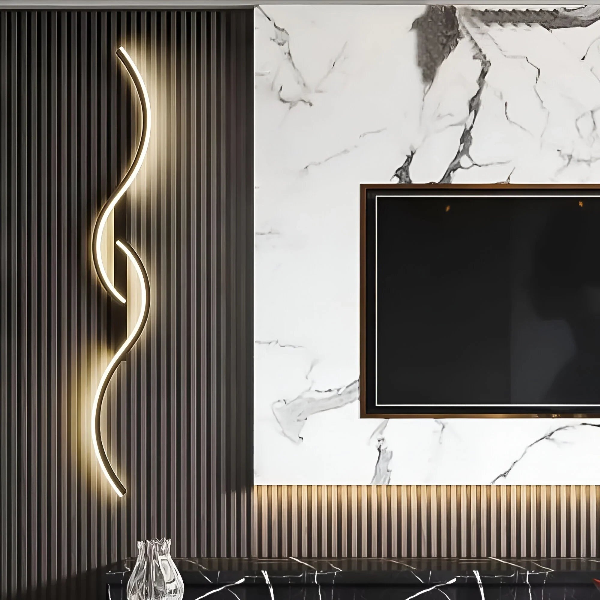 LED Wall Light with Curved Frame
