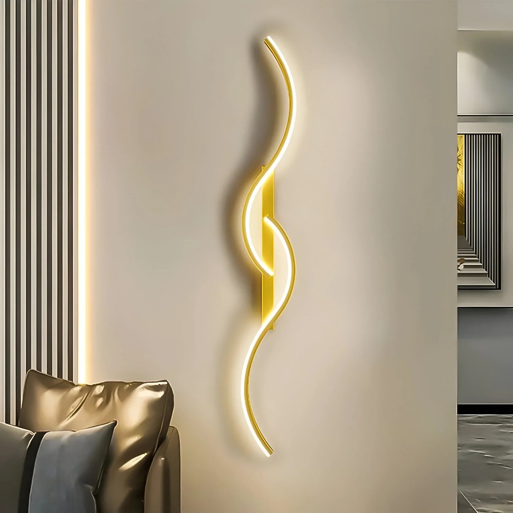 LED Wall Light with Curved Frame