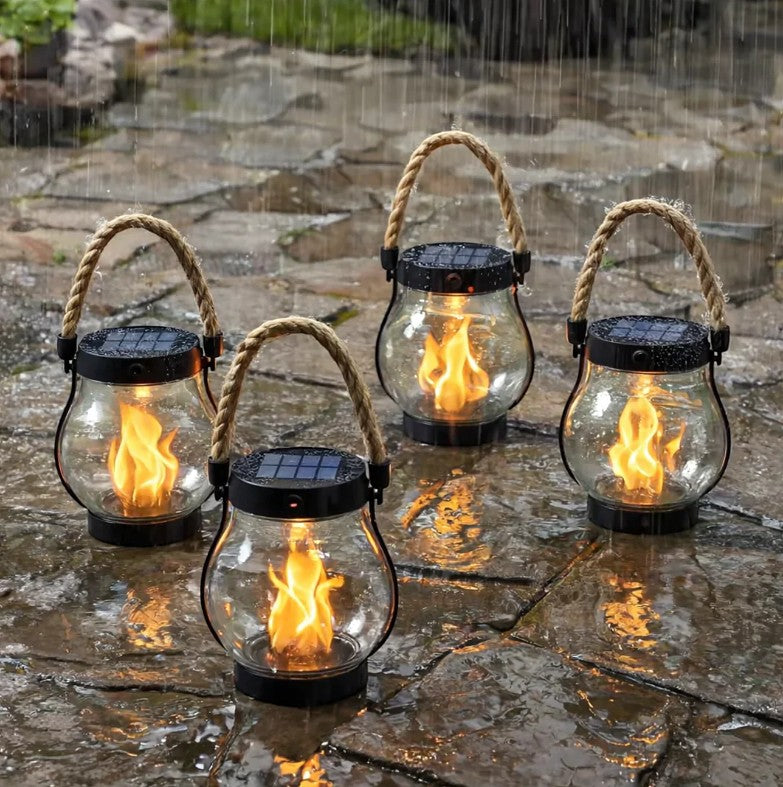 Solar Lantern with USB Rechargeable Battery & Rope Handle