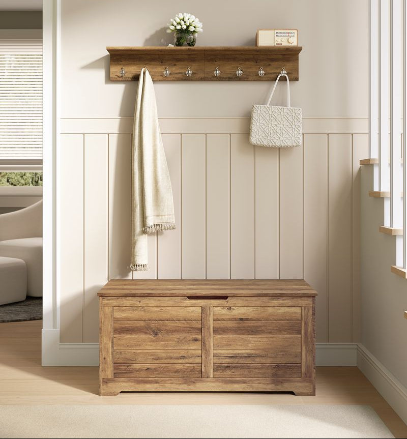 Storage Chest with Hinged Lid and Side Handles