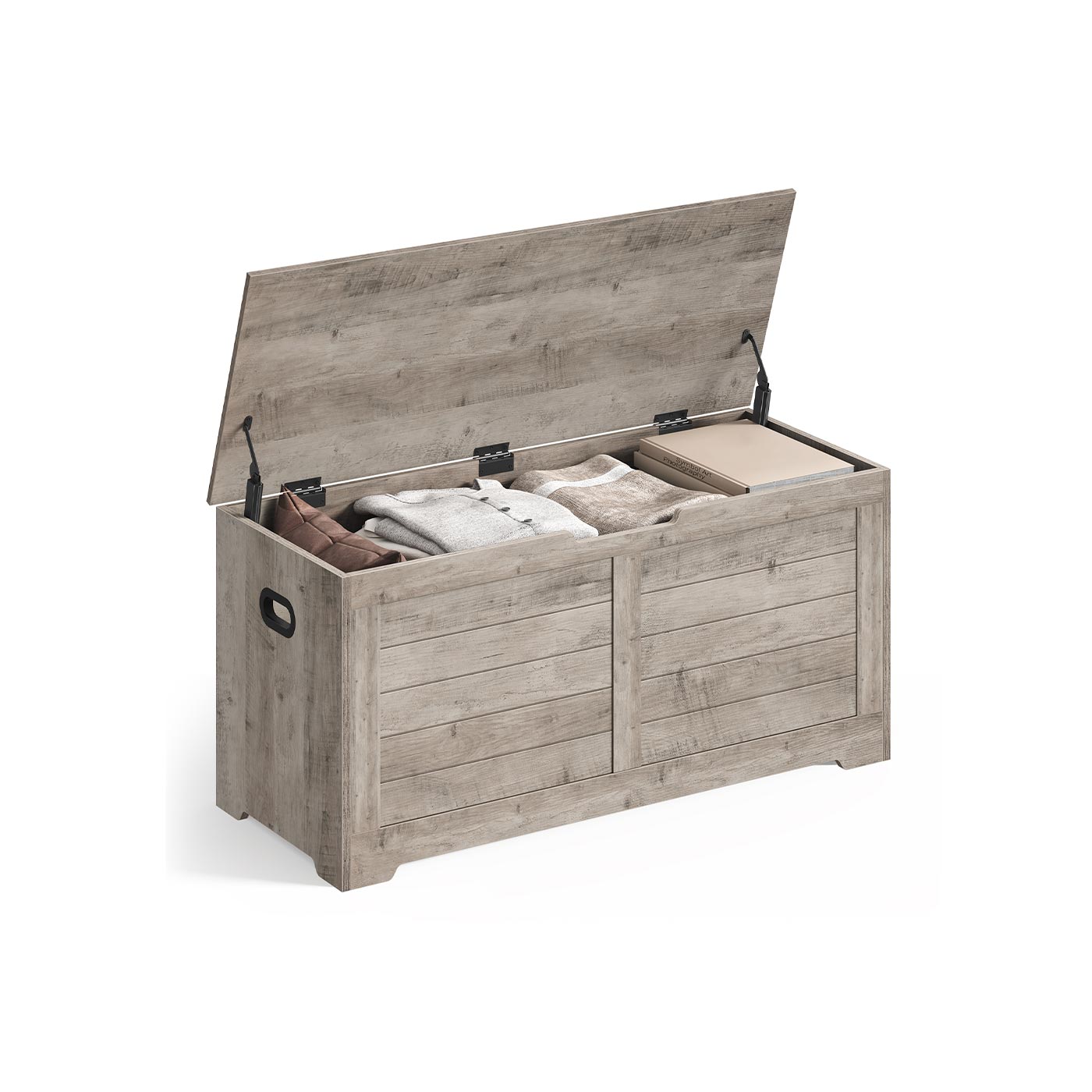 Storage Chest with Hinged Lid and Side Handles