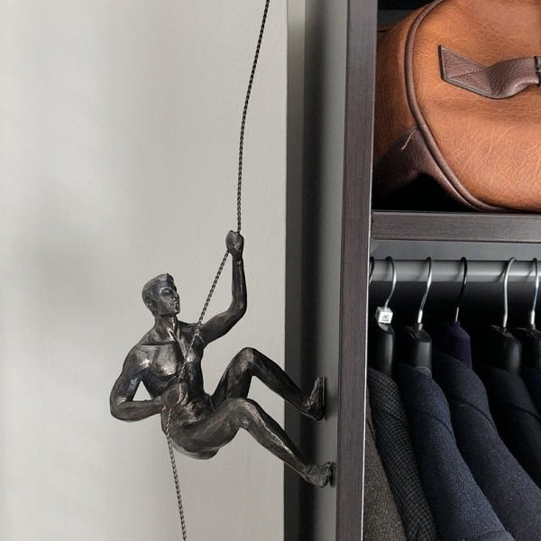 Wall Sculpture with Climbing Figure