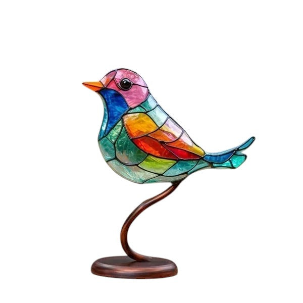 Acrylic Bird Ornament with Branch Stand