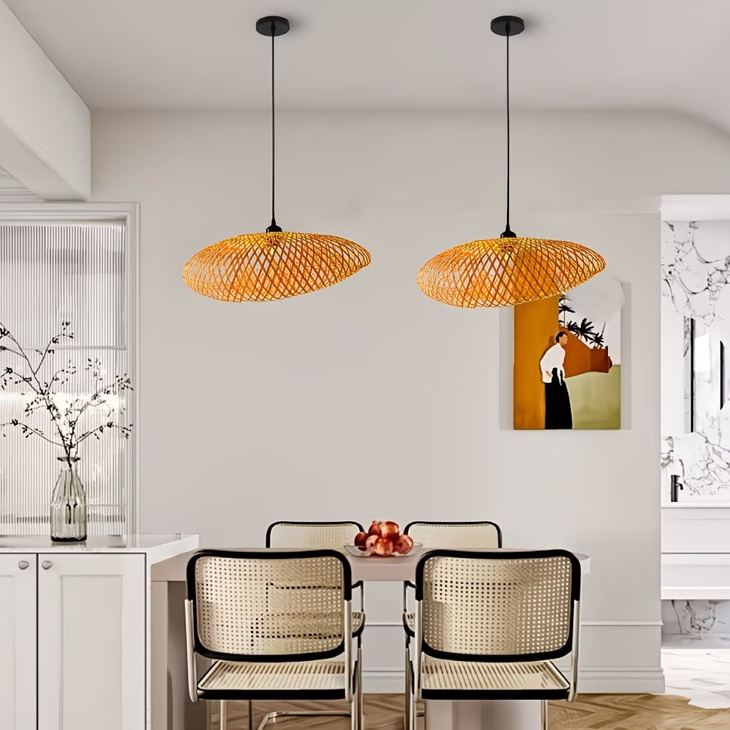 Asymmetrical Woven Pendant Light