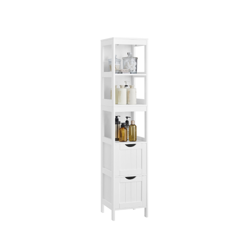 Bathroom Floor Cabinet Open Shelves Removable Drawers