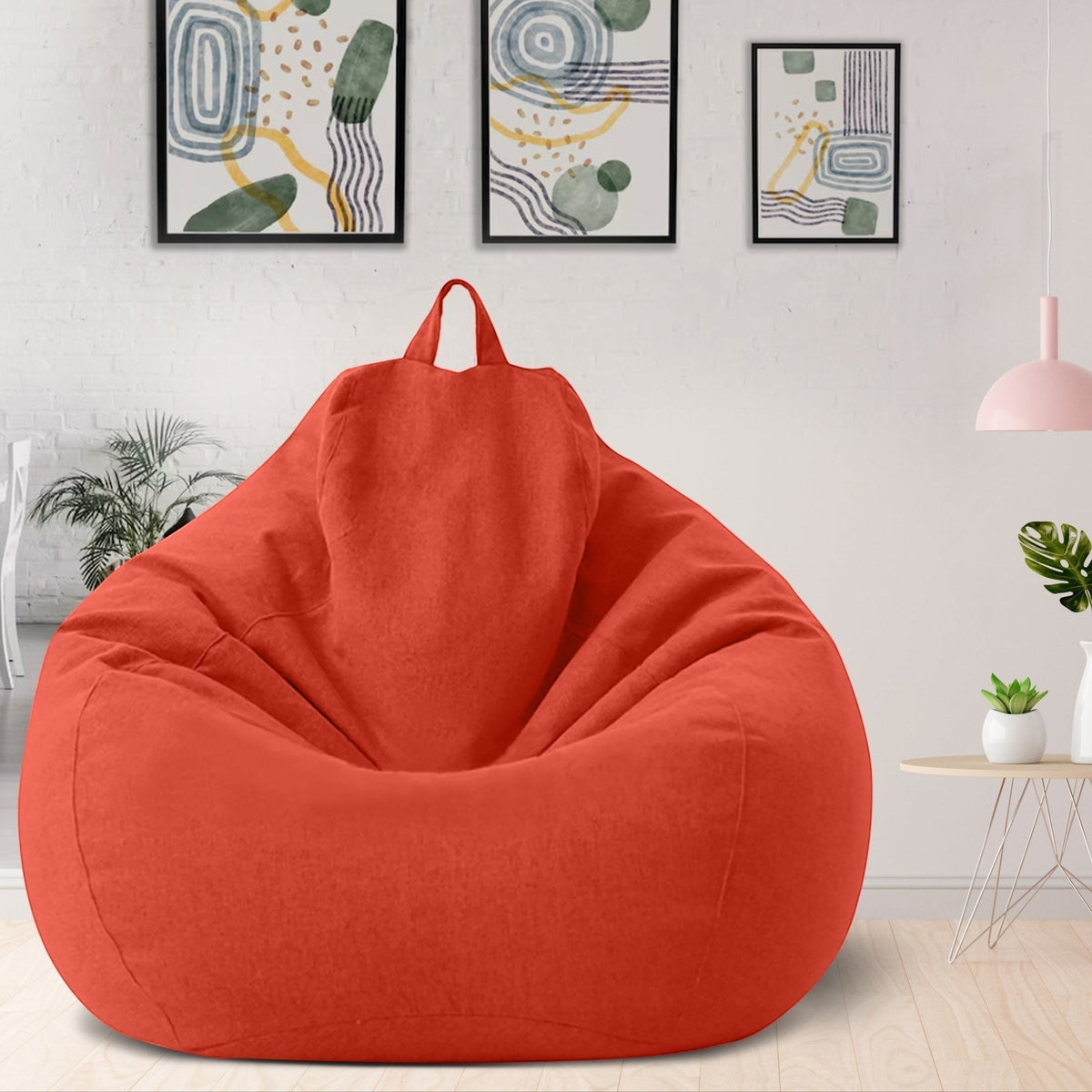 Bean Bag Chair Cover with Handle and Zipper