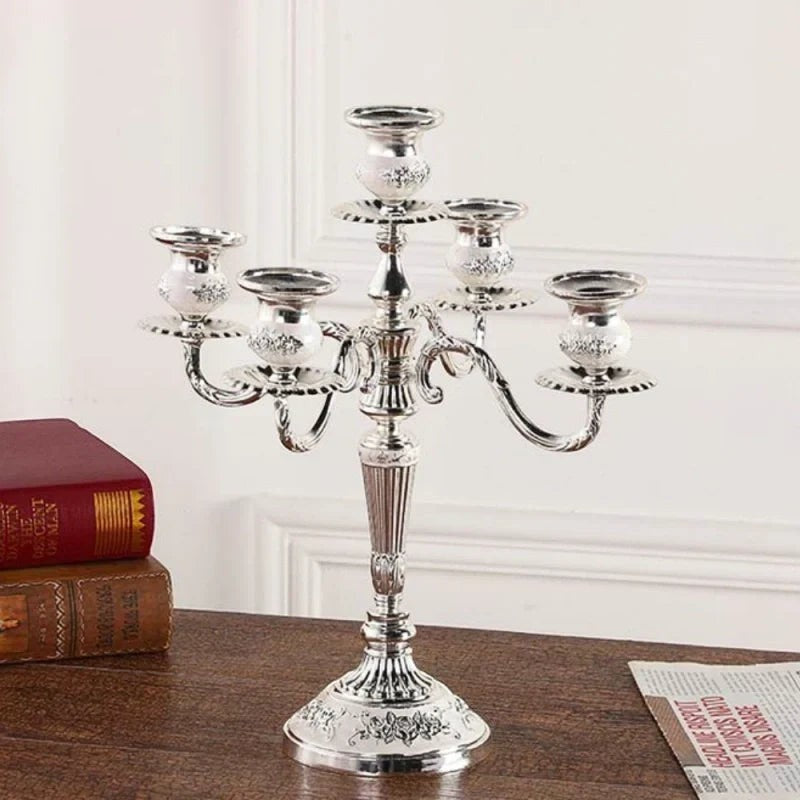 Candelabra Candle Holder with Taper Candle Holders and Round Base