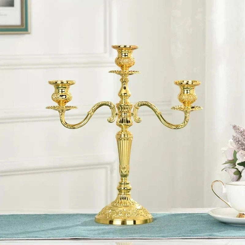 Candelabra Candle Holder with Taper Candle Holders and Round Base