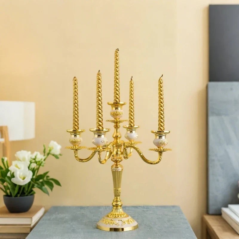 Candelabra Candle Holder with Taper Candle Holders and Round Base