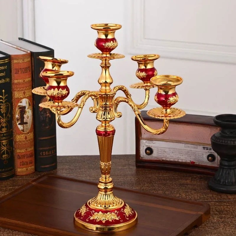 Candelabra Candle Holder with Taper Candle Holders and Round Base