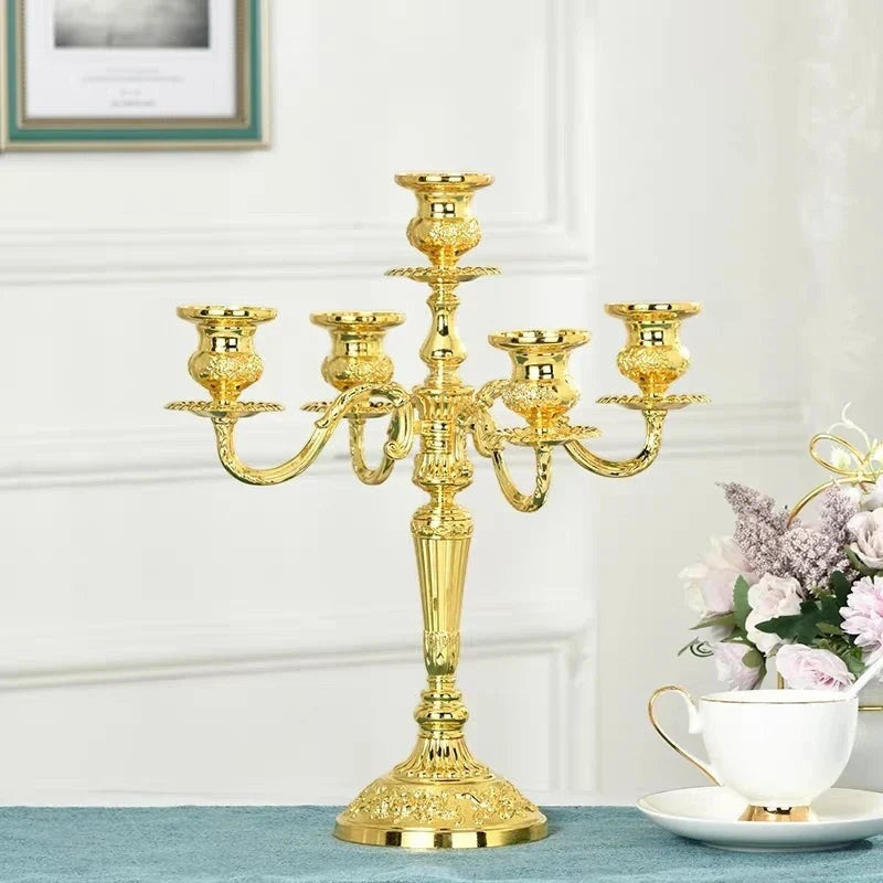 Candelabra Candle Holder with Taper Candle Holders and Round Base