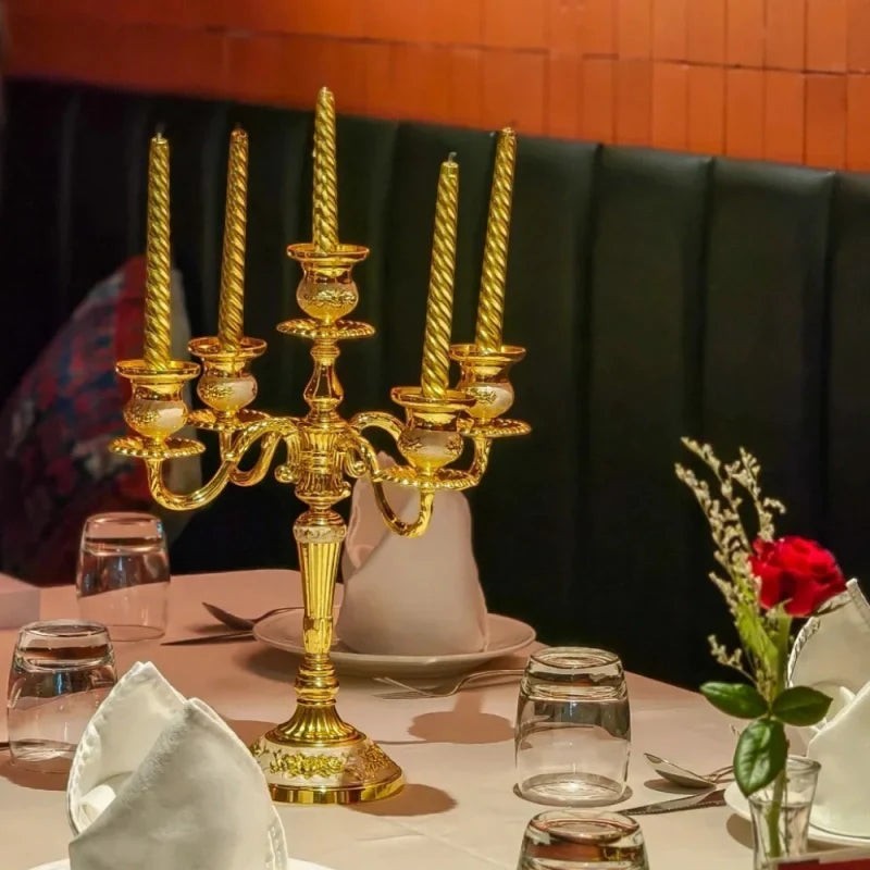 Candelabra Candle Holder with Taper Candle Holders and Round Base