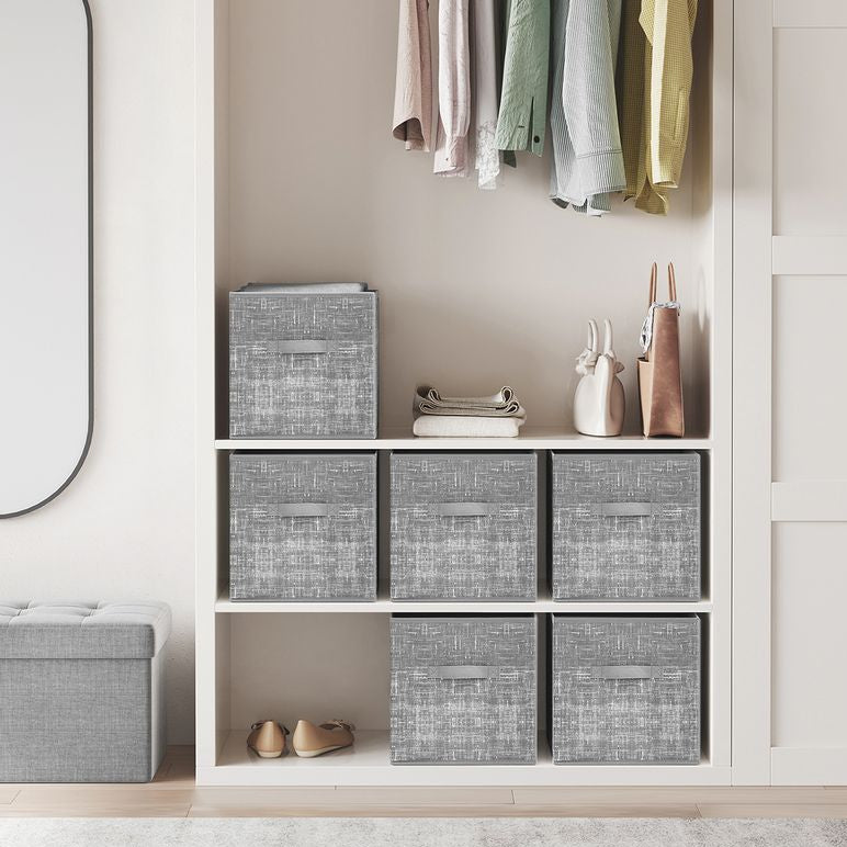 Fabric Storage Cubes with Double Handles Set of 6