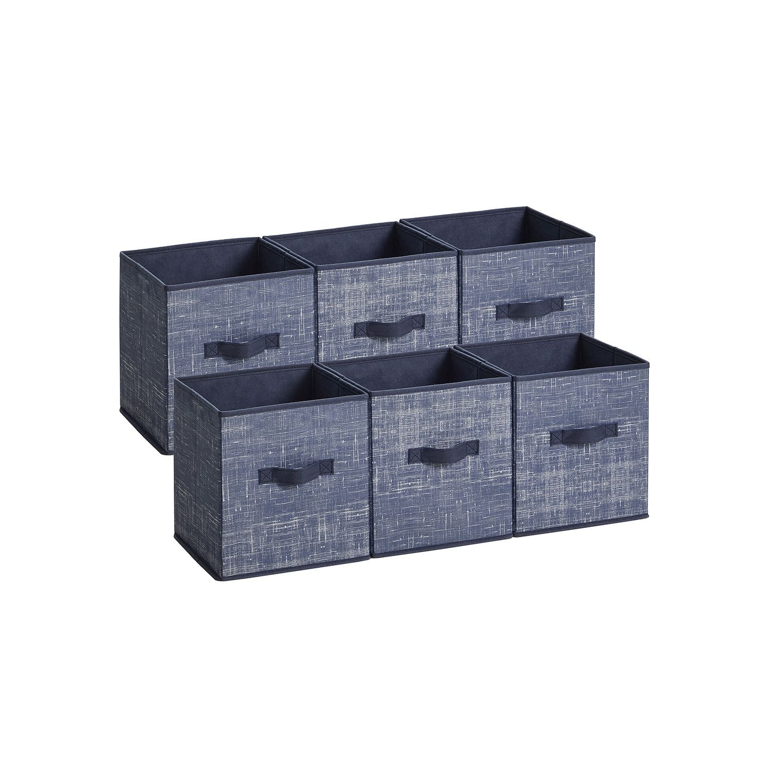 Fabric Storage Cubes with Double Handles Set of 6