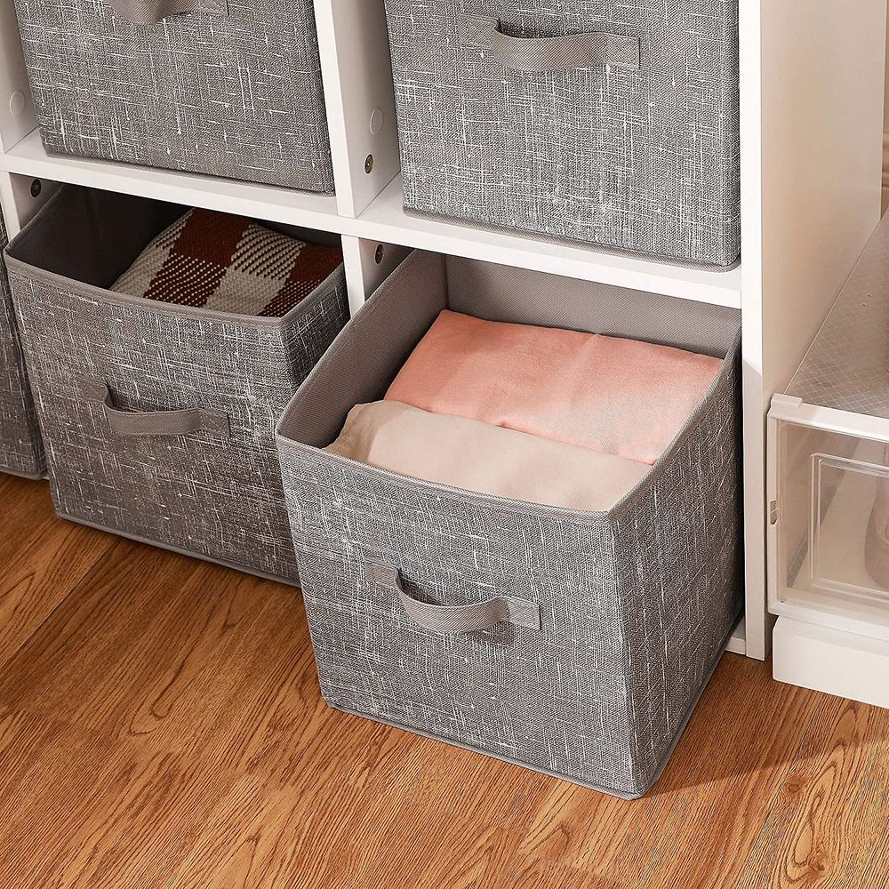 Fabric Storage Cubes with Double Handles Set of 6