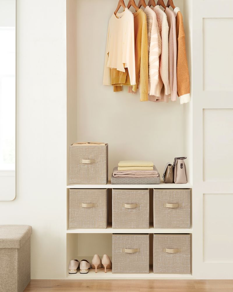Fabric Storage Cubes with Double Handles Set of 6
