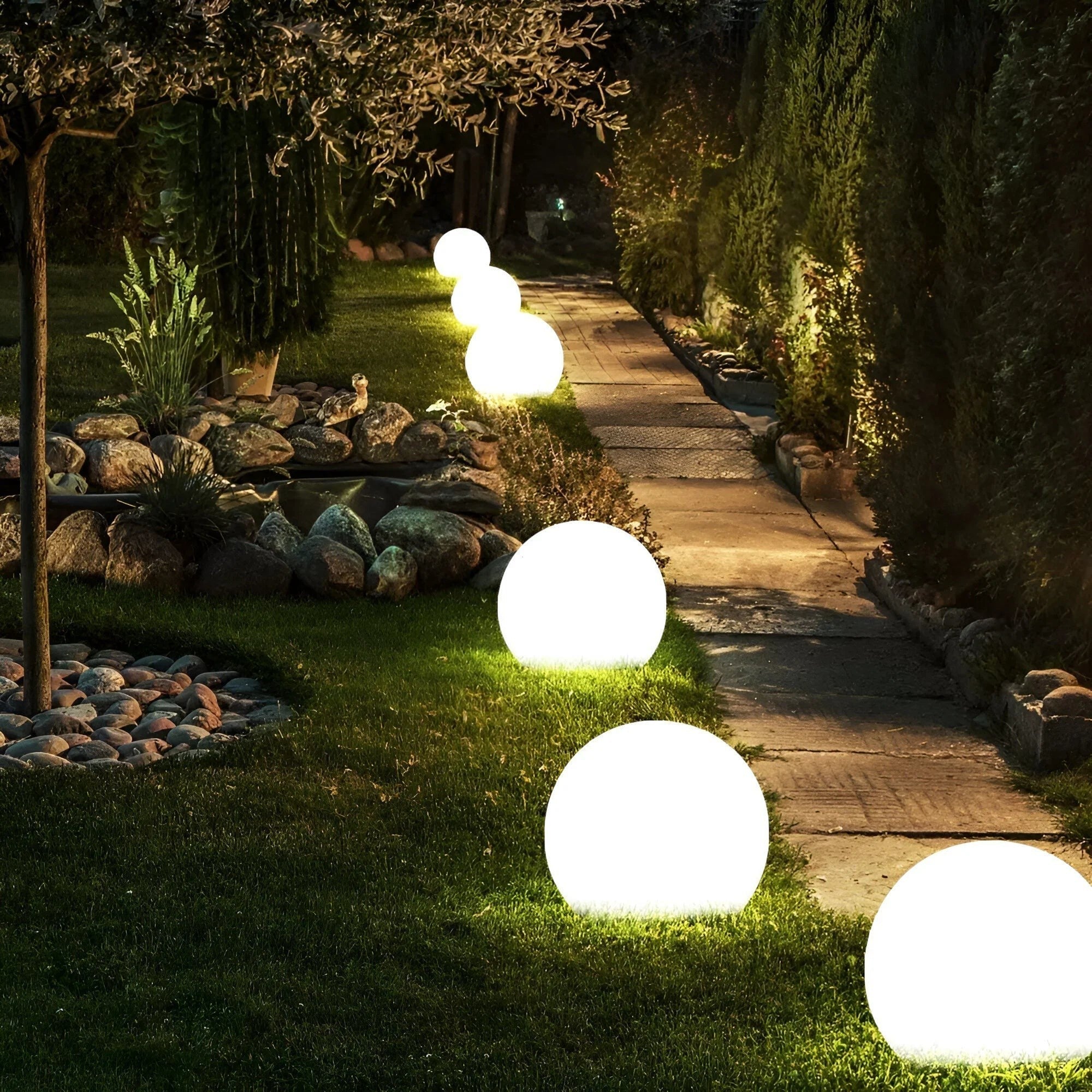 LED Garden Globe Light with Rechargeable Battery
