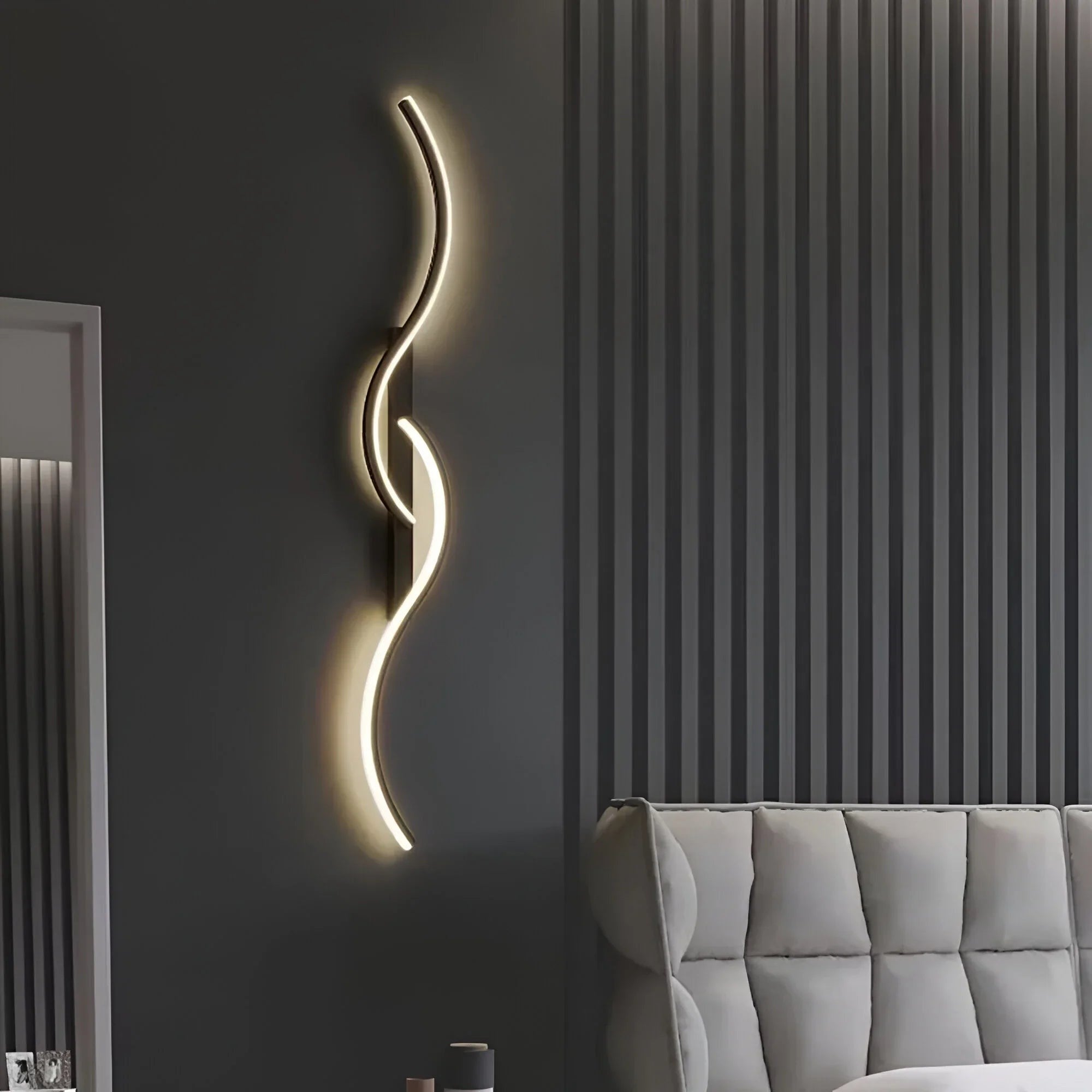 LED Wall Light with Curved Frame