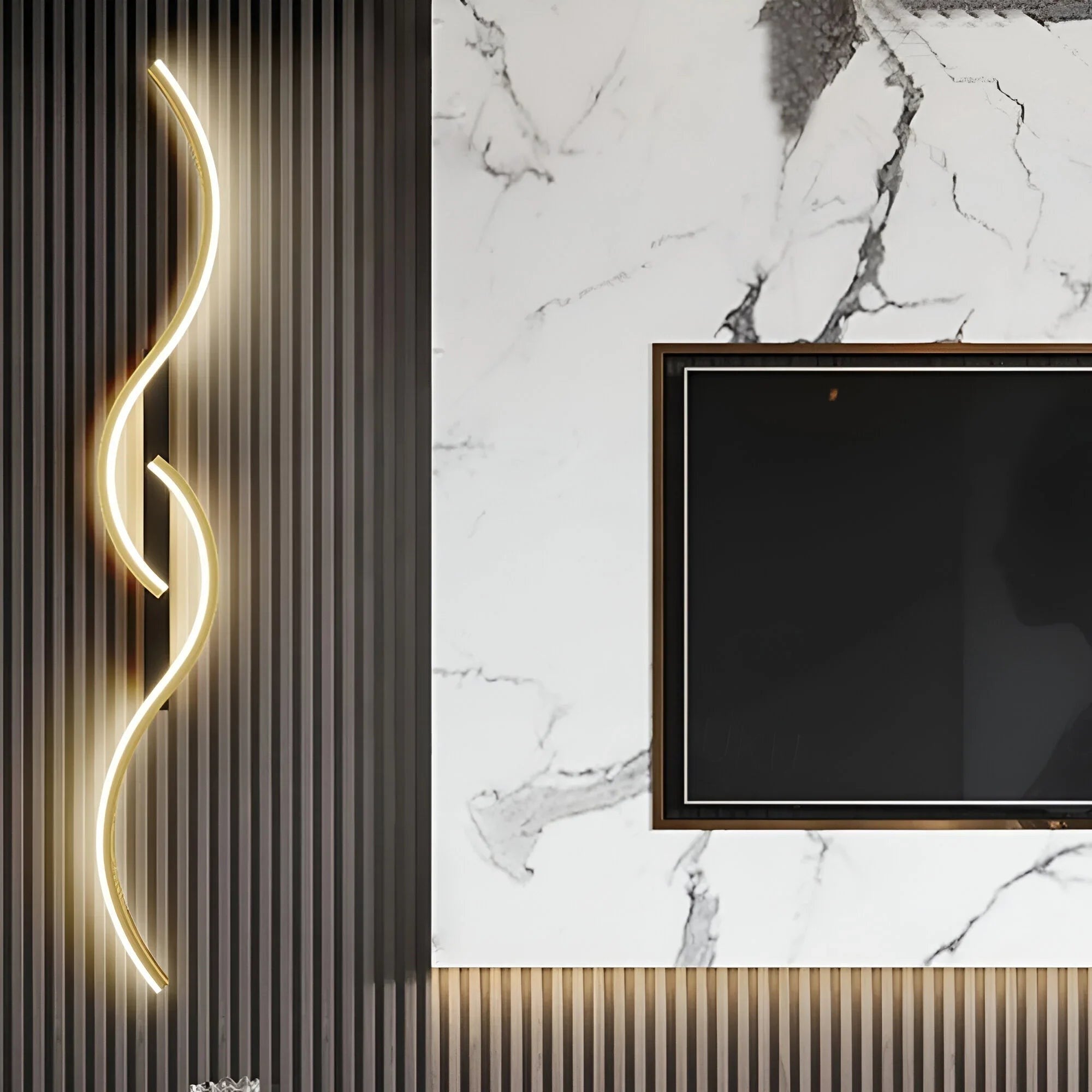LED Wall Light with Curved Frame