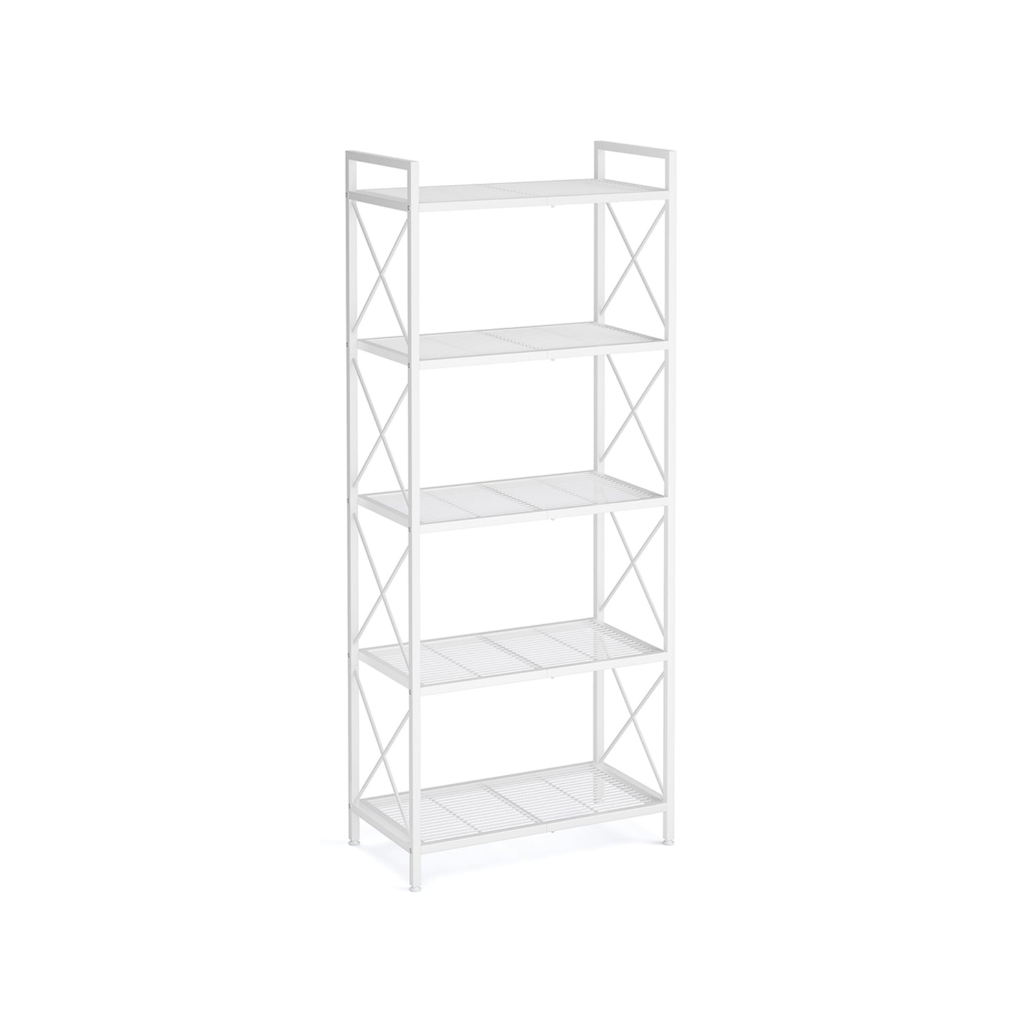 Metal Storage Rack with Open Shelves and Steel Frame