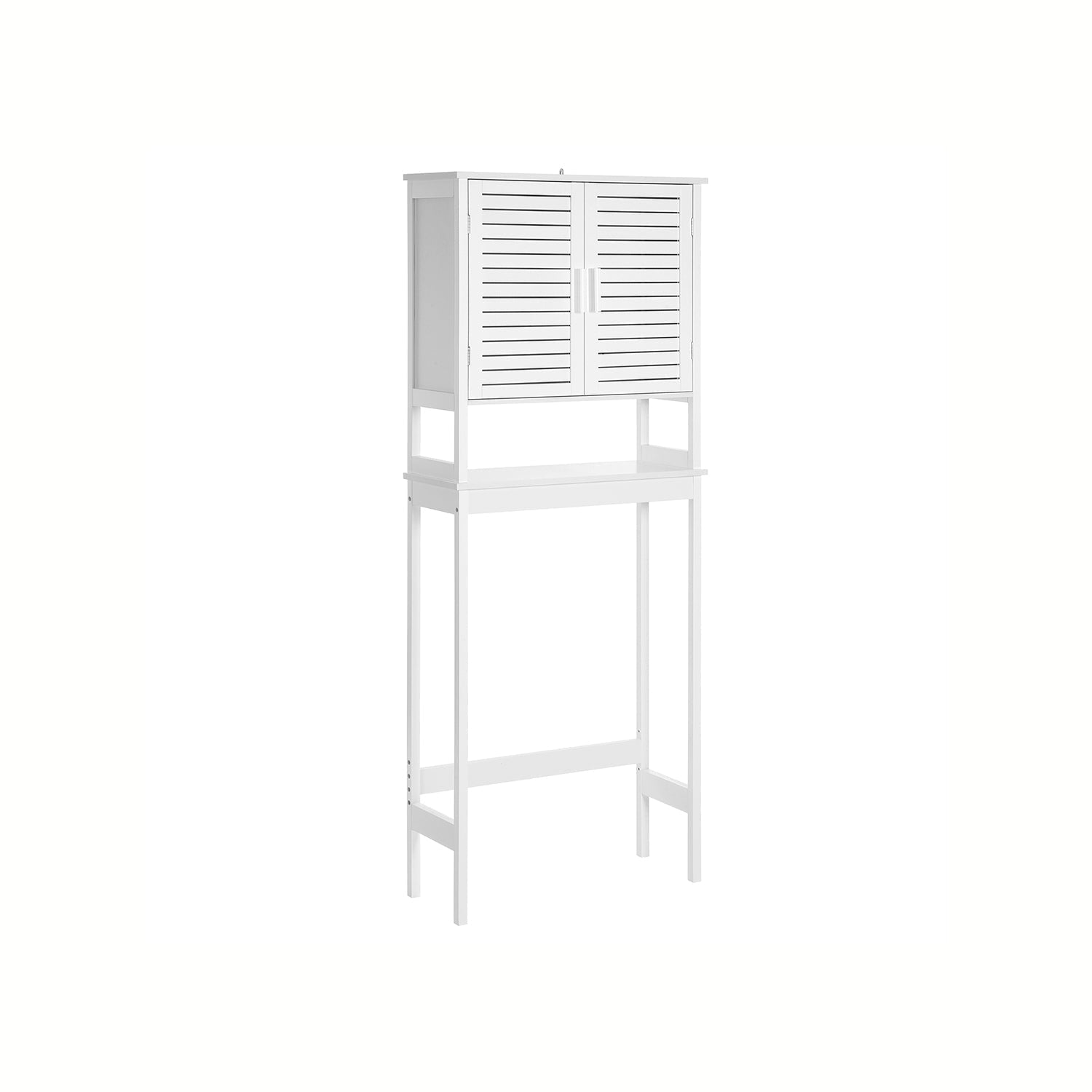 Over the Toilet Storage Cabinet Bamboo Shelves Double Doors