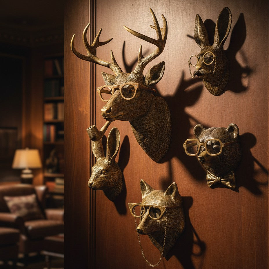 Resin Animal Head Wall Sculpture