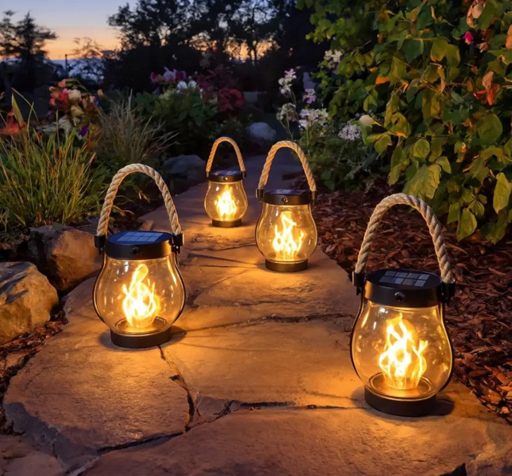 Solar Lantern with USB Rechargeable Battery & Rope Handle