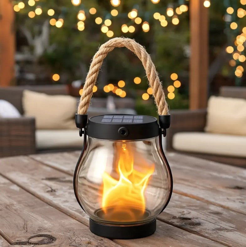 Solar Lantern with USB Rechargeable Battery & Rope Handle